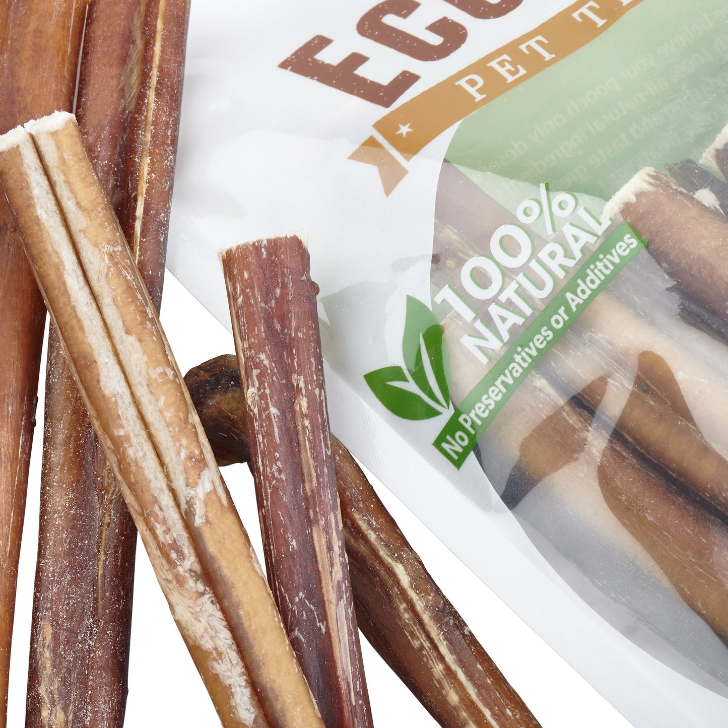 EcoKind Pet Treats: 100% Natural Brazilian Bully Sticks - 1 lb Bag