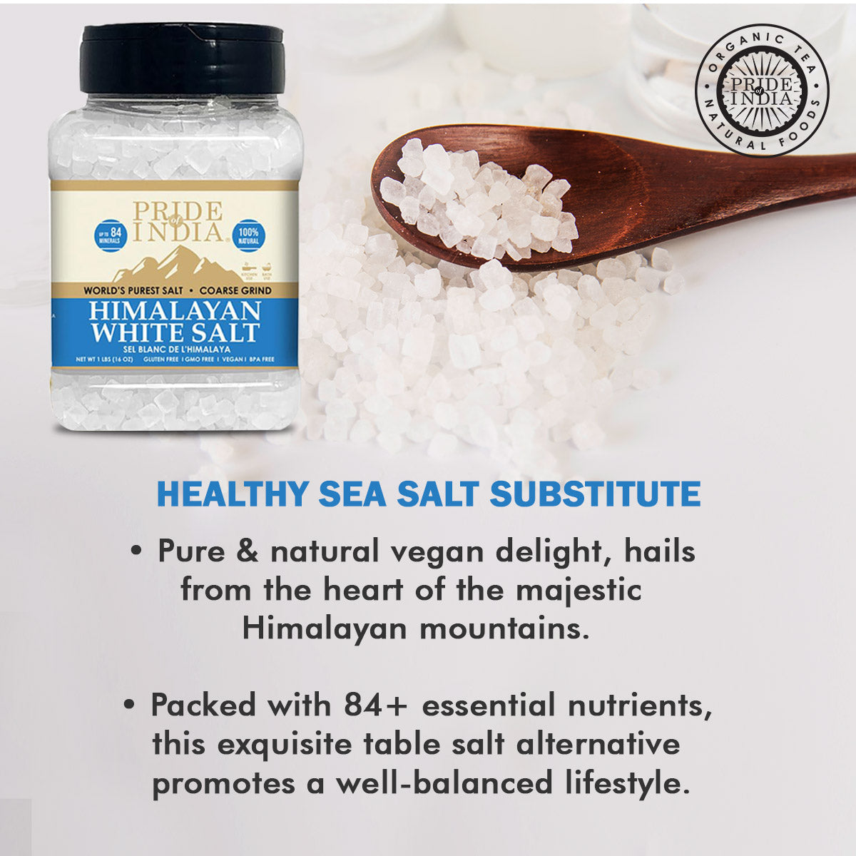 Pride of India: Himalayan White Rock Salt - Coarse Grind