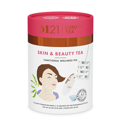 M21 Luxury Tea: Skin and Beauty - Functional Wellness Herbal Tea - 12ct Canister